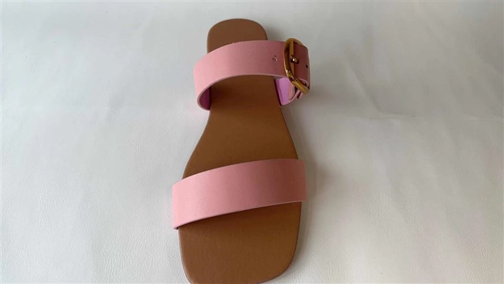 Pink fashion round buckle sandals details factory